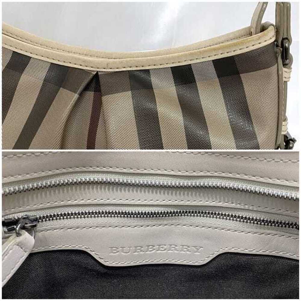 Burberry Shoulder Bag Beige Gray Check Crossbody Leather Zipper - Picture 10 of 10